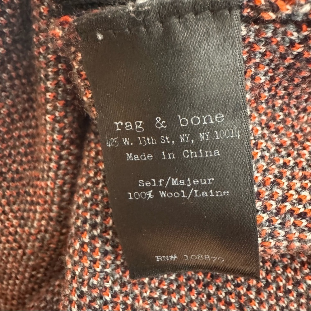 rag & bone Mariah 100% Wool Herringbone Pullover Long Sleeve Sweater Size Small - Picture 9 of 9